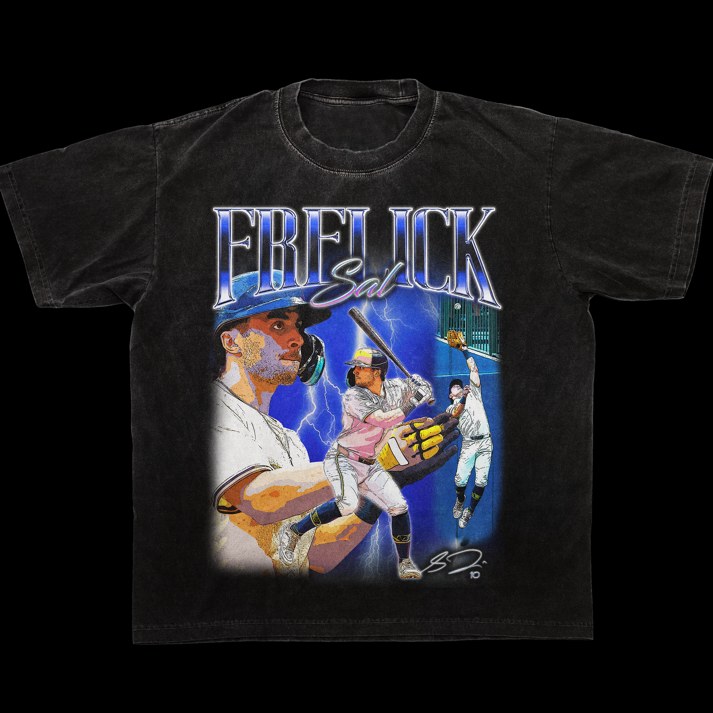 Sal Frelick Vintage Style Acid Washed T-Shirt