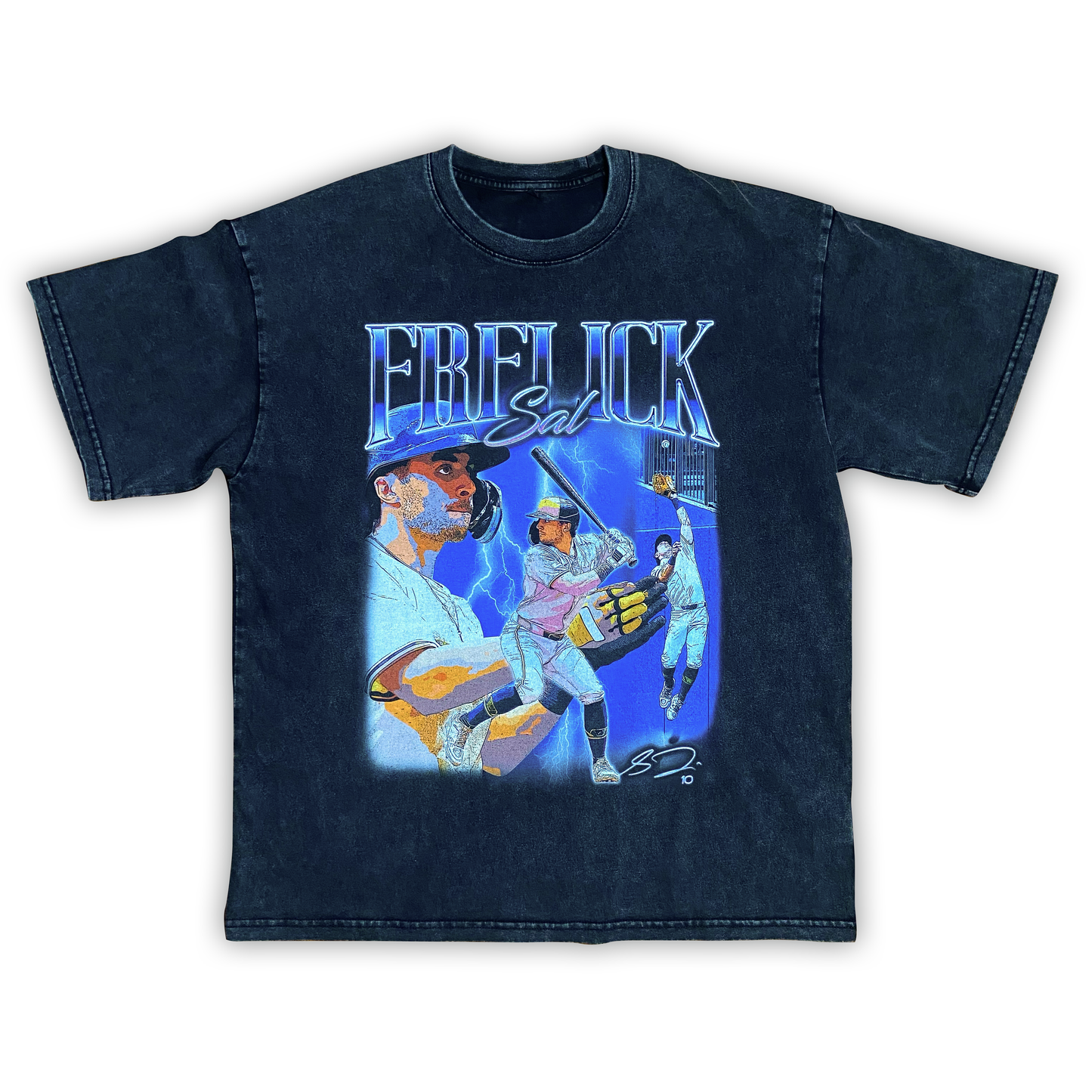 Sal Frelick Vintage Style Acid Washed T-Shirt