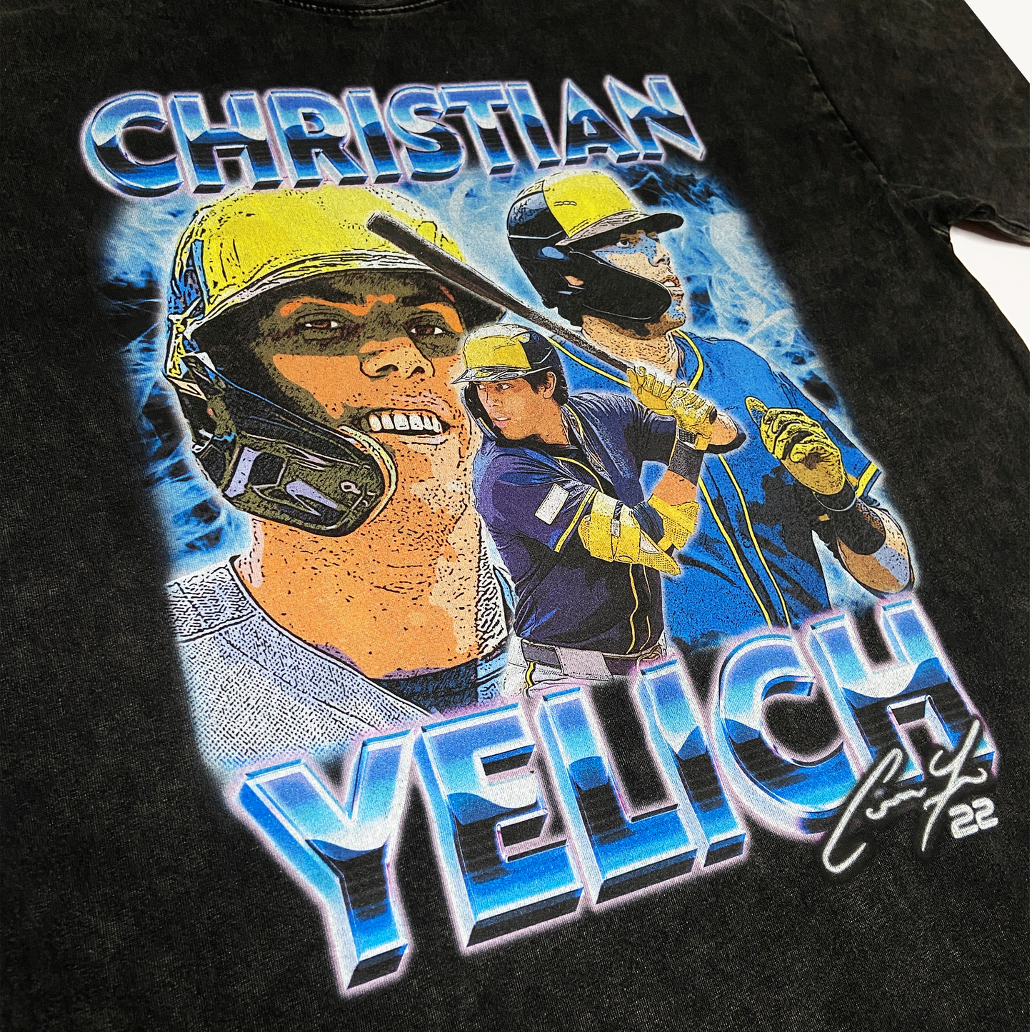 Christian Yelich Vintage Style Washed T-Shirt