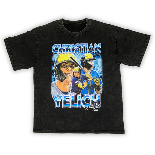 Christian Yelich Vintage Style Washed T-Shirt