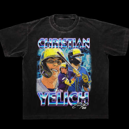 Christian Yelich Vintage Style Washed T-Shirt